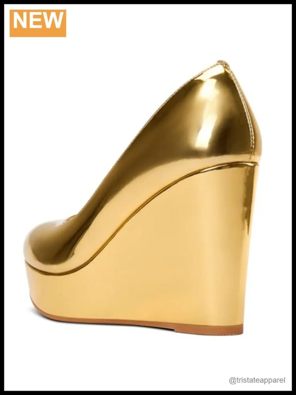 NobleOnly Womens Platform Wedge Pumps Slip-on Round Toe Party Shoes 3.9 Inches